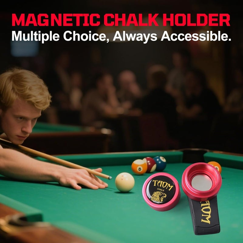 Banly TAOM Round Shaped Pool Chalk Holder, Portable Pool Chalk Cubes, Magnetic Mini Chalk Holder Pool Billiards, Pool Cue Chalk Case Container Box for Billiard Cue Tip Tool Pool Table Snooker Accessories - Image 5